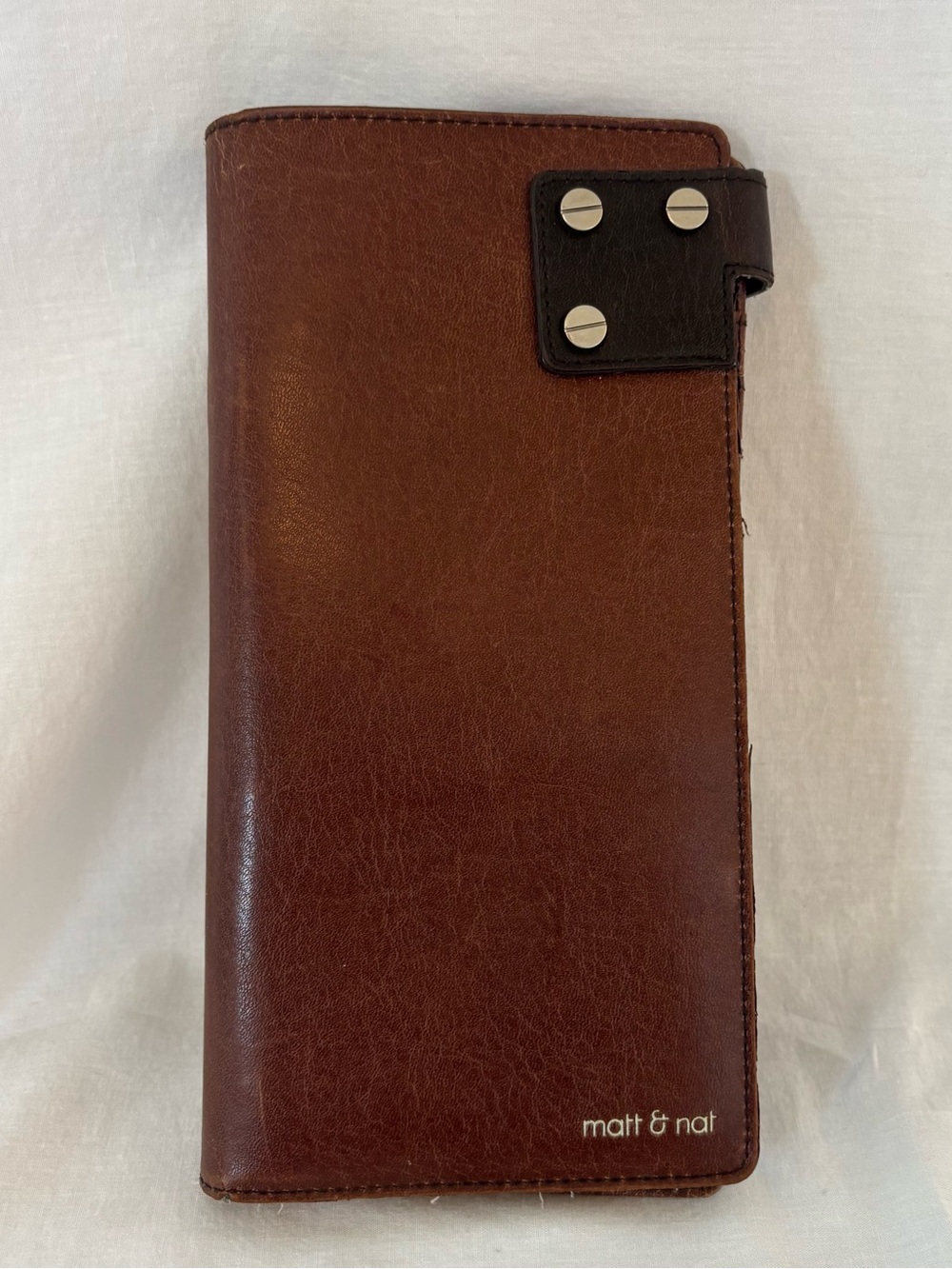 HTF Vintage Matt & Nat Kahn Industrial Screw Long Wallet - Brown Vegan Leather